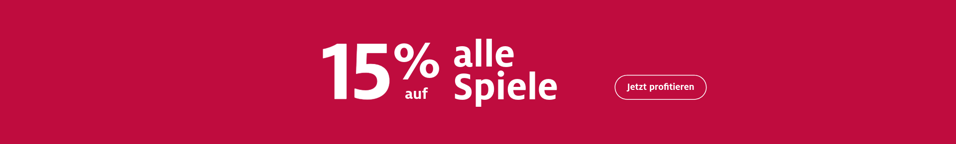 15% Rabatt auf alle Spiele